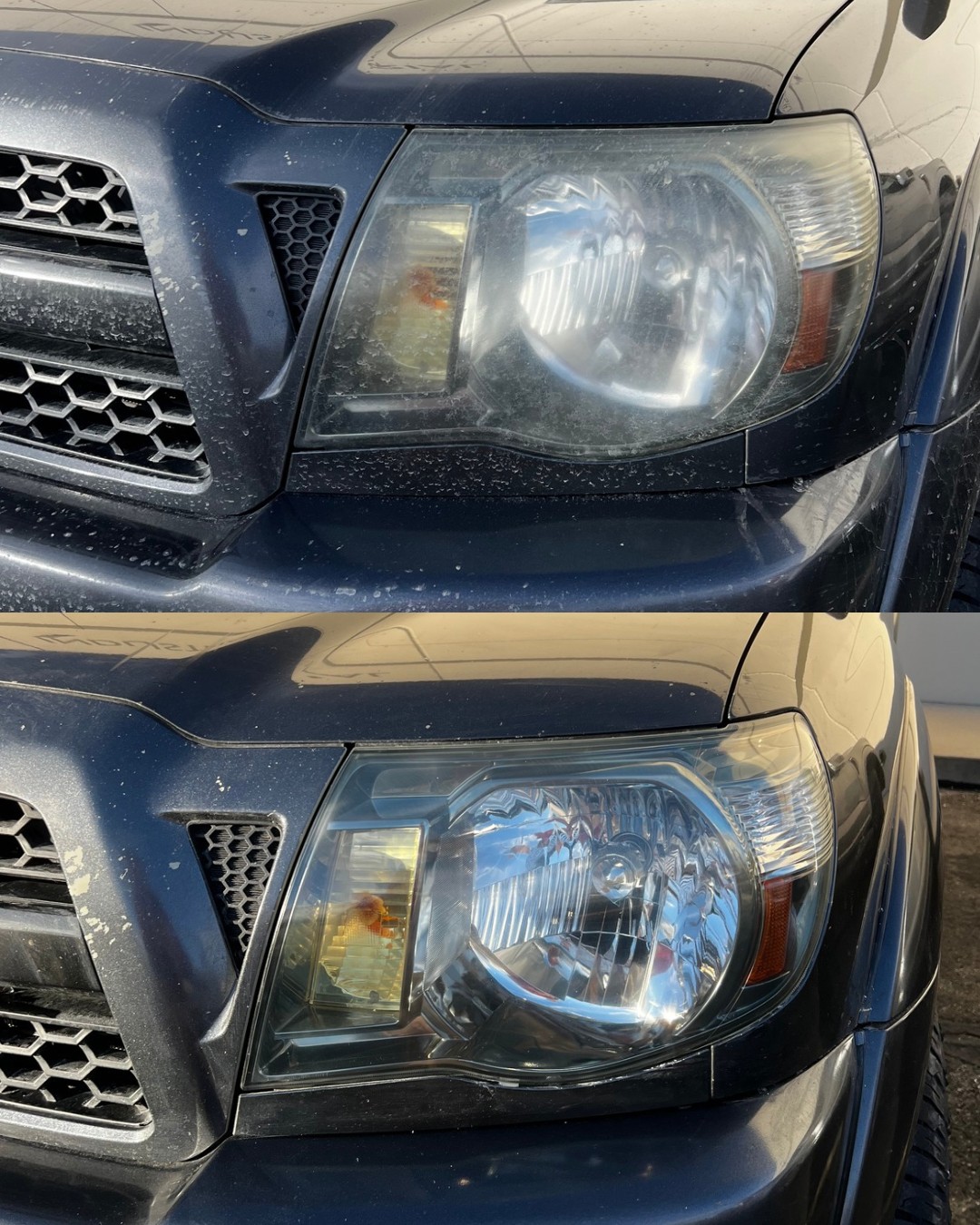 Before and After Headlight Restoration